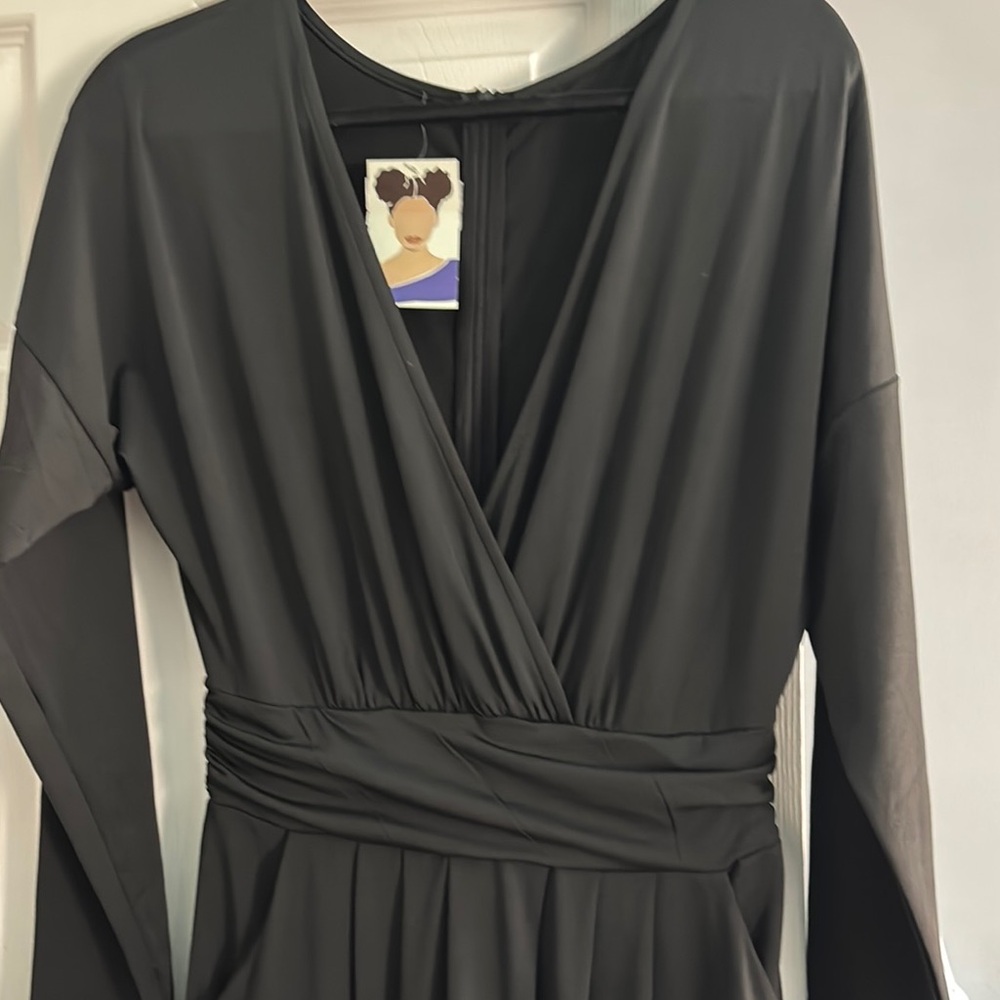 Elegant Black Wrap Dress